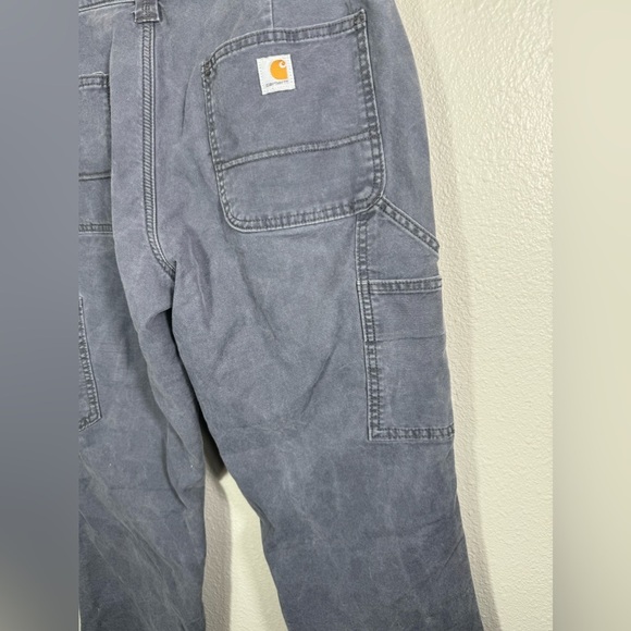Carhartt Fleece Lined Original Fit 102213 Carpenter Gray Pants Size 10 Short - Picture 7 of 14
